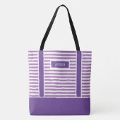 Tote Bag Tendance Personnalisée Grandes Tons Violet Et Blan (Devant)