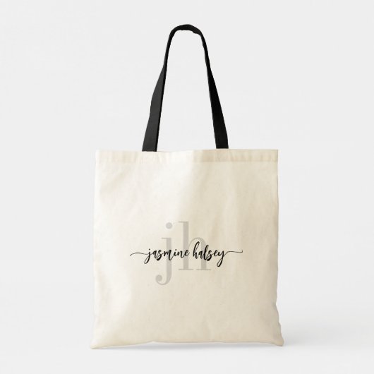 Tote Bag Tendances simples Nom et initiales (Dos)