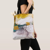 Tote Bag tendresse pastel : tourbillons dorés art. (De près)
