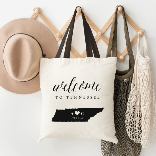 Tote Bag Tennessee State Silhouette Mariage Bienvenue Fourr