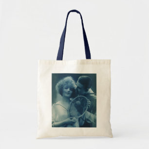 Tote Bag Tennis de sport vintage, amour et romance