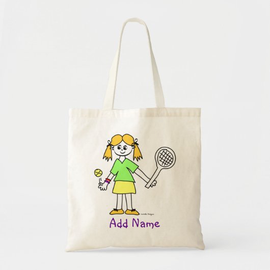 Tote Bag Tennis Girl personnalisée (Devant)
