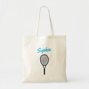 Tote Bag Tennis Nom personnalisé bleu noir