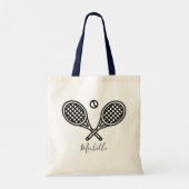 Tote Bag Tennis Racket Ball Votre nom (Dos)