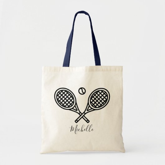 Tote Bag Tennis Racket Ball Votre nom (Devant)