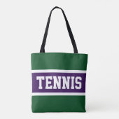 Tote Bag TENNIS Sporty Purple Green White Stripes Athlétism (Dos)