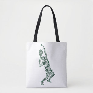 Tote Bag Tennis T Shirt - Joueur Positionne des boules Rack