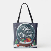 Tote Bag Terminer C’est Noël Snow Globe Design (Dos)