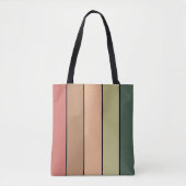 Tote Bag Terracotta Brown Vert Noir sur papier aquarelle (Devant)