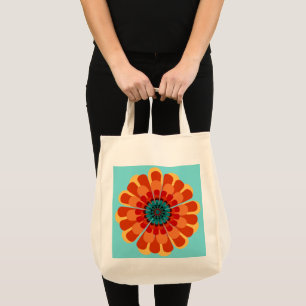 Tote Bag Terracotta & Fleur Turquoise