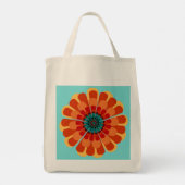 Tote Bag Terracotta & Fleur Turquoise (Dos)