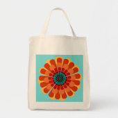 Tote Bag Terracotta & Fleur Turquoise (Devant)
