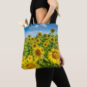 Tote Bag Terrain de tournesol, ensoleillé l'été. (De près)