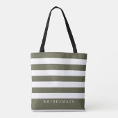 Tote Bag Terrarium tendance Moss Green Stripe Motif (Dos)