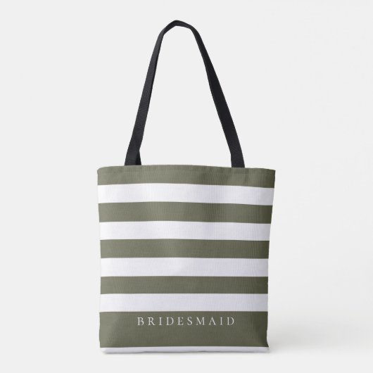 Tote Bag Terrarium tendance Moss Green Stripe Motif (Dos)