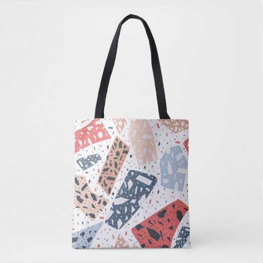 Tote Bag Terrazzo floor marble seamless hand drawn pattern  (Devant)