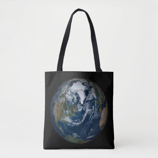 Tote Bag Terre Avec Nuages Et Glace De Mer 2 (Devant)