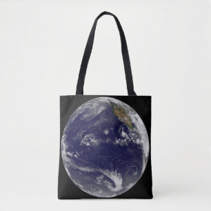 Tote Bag Terre Avec Trois Cyclones Tropicaux Dans Le Pacifi