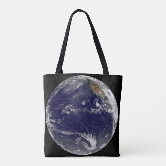 Tote Bag Terre Avec Trois Cyclones Tropicaux Dans Le Pacifi (Dos)