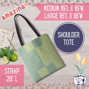 Tote Bag Terre courtepointe verte