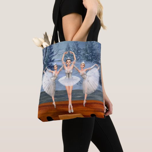 Tote Bag Terre de ballerine de danse de neige (De près)