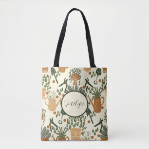 Tote Bag Terre en terre cuite et Plante vert : Amoureux des