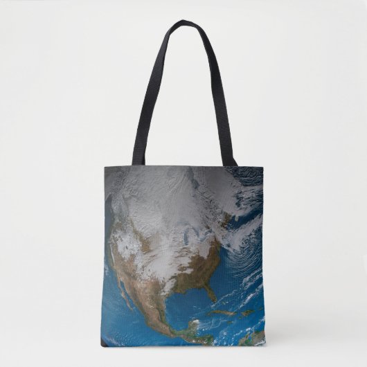 Tote Bag Terre Pleine Avec Des Nuages Simulés Sur L'Amériqu (Devant)