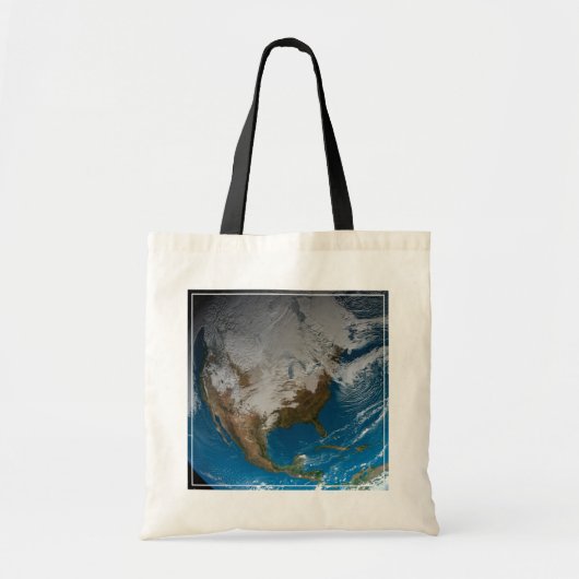 Tote Bag Terre Pleine Avec Des Nuages Simulés Sur L'Amériqu (Devant)