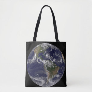 Tote Bag Terre Pleine Avec L'Ouragan Irène Au-Dessus Des Ba