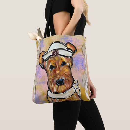 TOTE BAG TERRIER AIREDALE (De près)