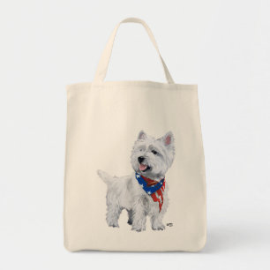 Tote Bag Terrier Blanc de West Highland Patriotique