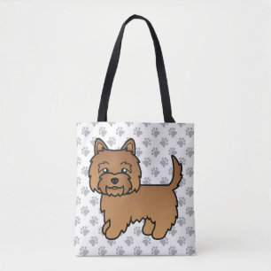 Tote Bag Terrier Cairn Rouge Chien de Dessin Animé Mignon