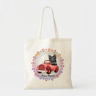 Tote Bag Térrier Écossais Conduisant une Voiture