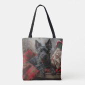 Tote Bag Térrier Écossais Noël Fête (Dos)