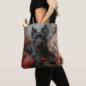 Tote Bag Térrier Écossais Noël Fête (De près)