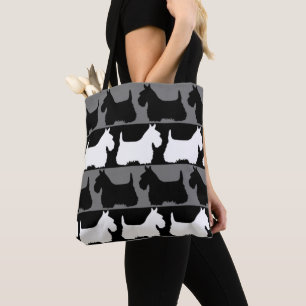Tote Bag Térrier écossais noir/rouge/blanc, chien des Highl