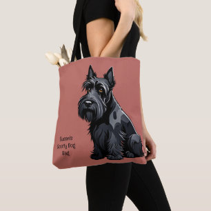 Tote Bag Terrier Écossais, Scotty Dog. Modifiable