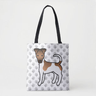 Tote Bag Terrier Fox Lisse Blanc Et Brun Chien De Dessin An