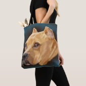 Tote Bag Terrier Pitbull Rouge (De près)