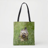 Tote Bag Terrier Yorkshire mignon Traversant L'Herbe (Devant)