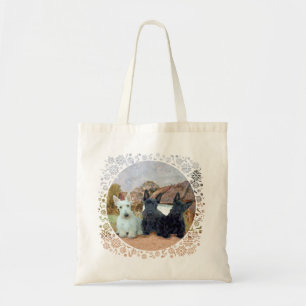 Tote Bag Terriers écossais noirs et blé