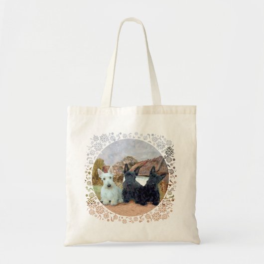 Tote Bag Terriers écossais noirs et blé (Devant)