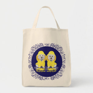 Tote Bag Térriers West Highland White sous la pluie
