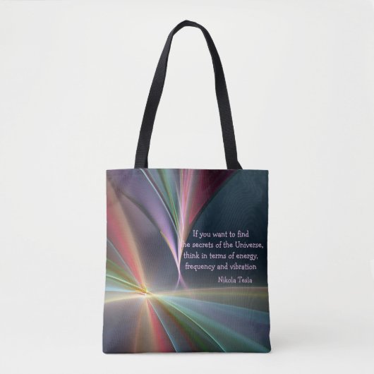 Tote Bag Tesla Citation Secret de l'Univers Personnaliser (Devant)