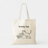 Tote Bag Test de gravité avec un chat drôle | Science migno (Dos)