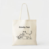 Tote Bag Test de gravité avec un chat drôle | Science migno (Devant)