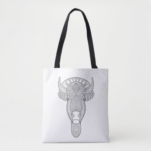 Tote Bag Tête 2 de Taureau de style (Devant)