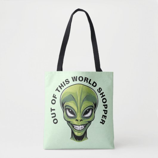 Tote Bag Tête Alien verte (Devant)