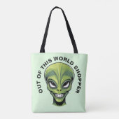 Tote Bag Tête Alien verte (Dos)