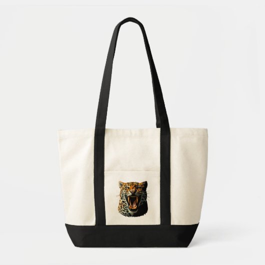 Tote Bag Tête d'attaque du léopard (Devant)